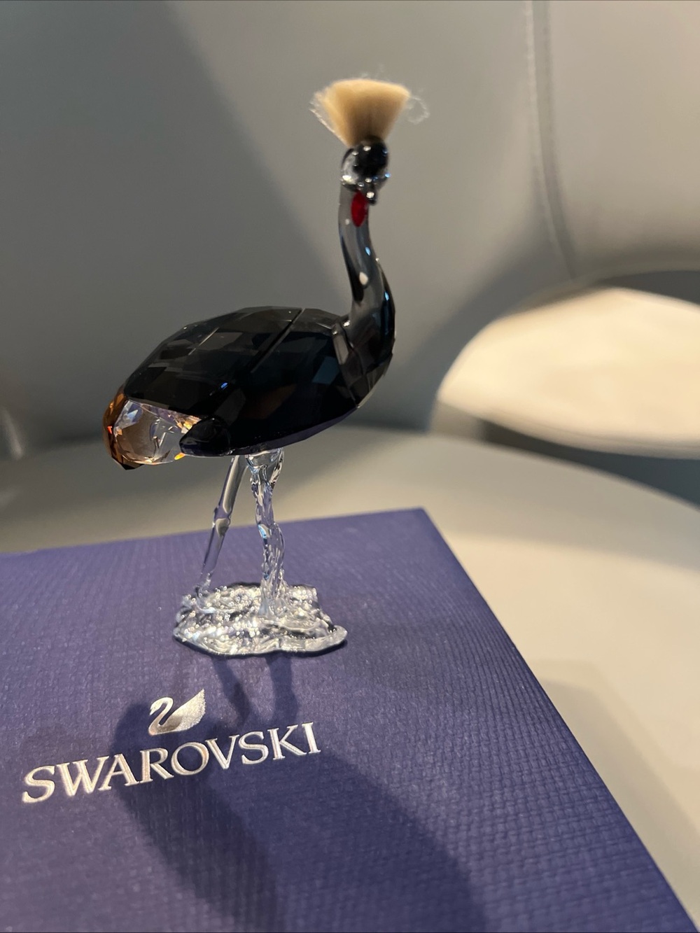 SWAROVSKI CRYSTAL SCS 2021 Grey Crowned CRANE 5557894 MIB